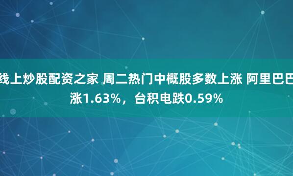 线上炒股配资之家 周二热门中概股多数上涨 阿里巴巴涨1.63%，台积电跌0.59%